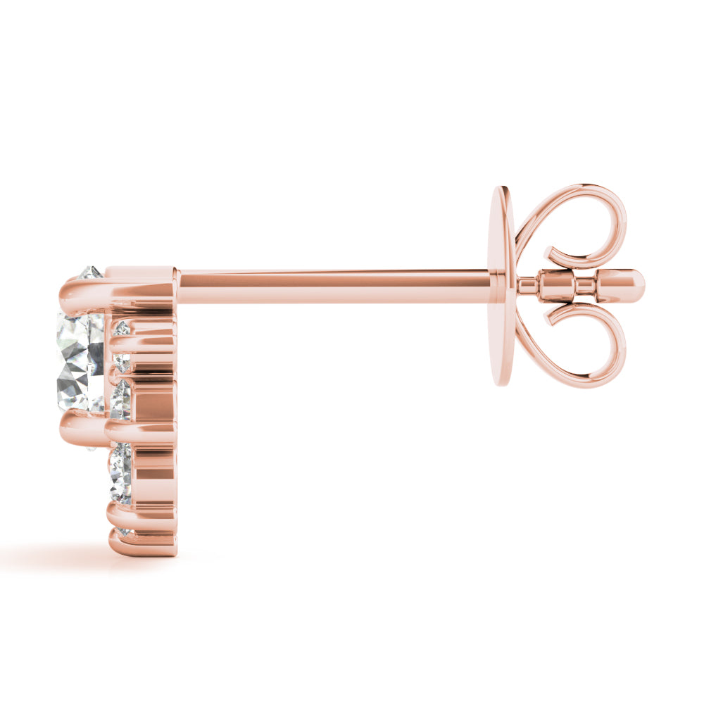 Floral cluster diamond stud earrings