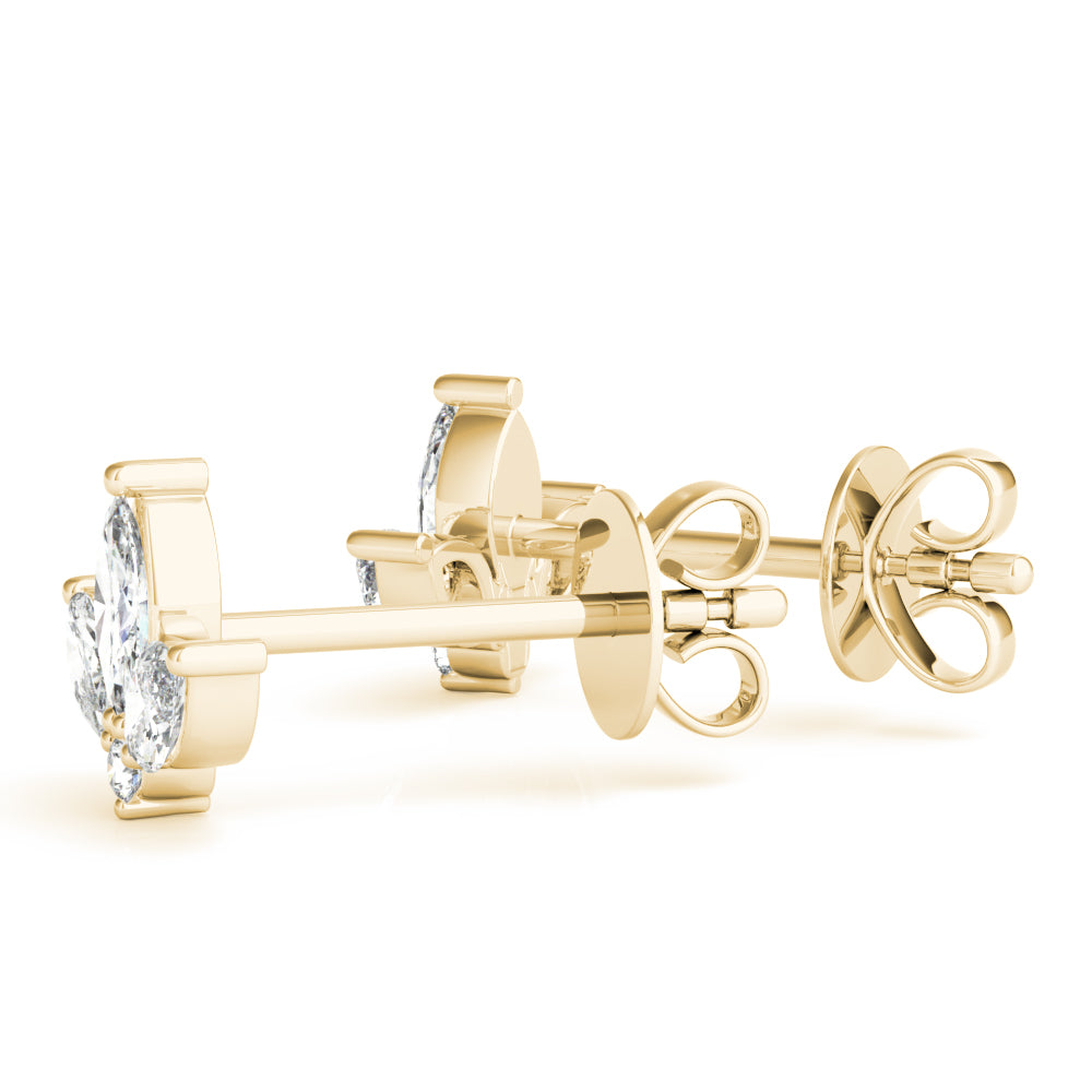 Floral cluster diamond stud earrings marquees