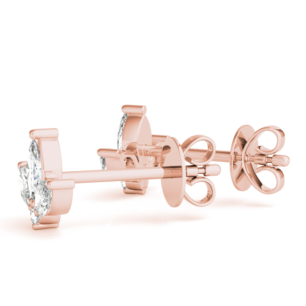 Floral cluster diamond stud earrings marquees