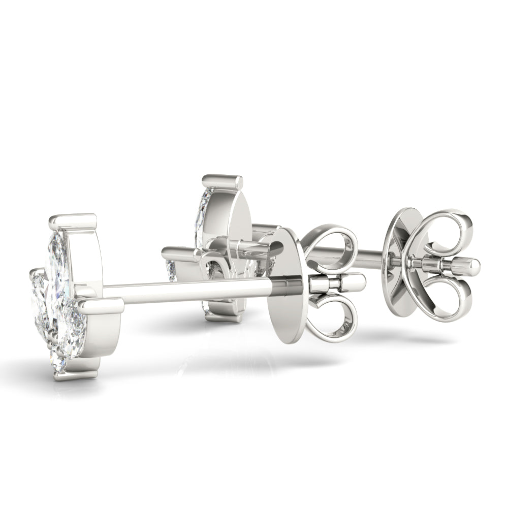 Floral cluster diamond stud earrings marquees