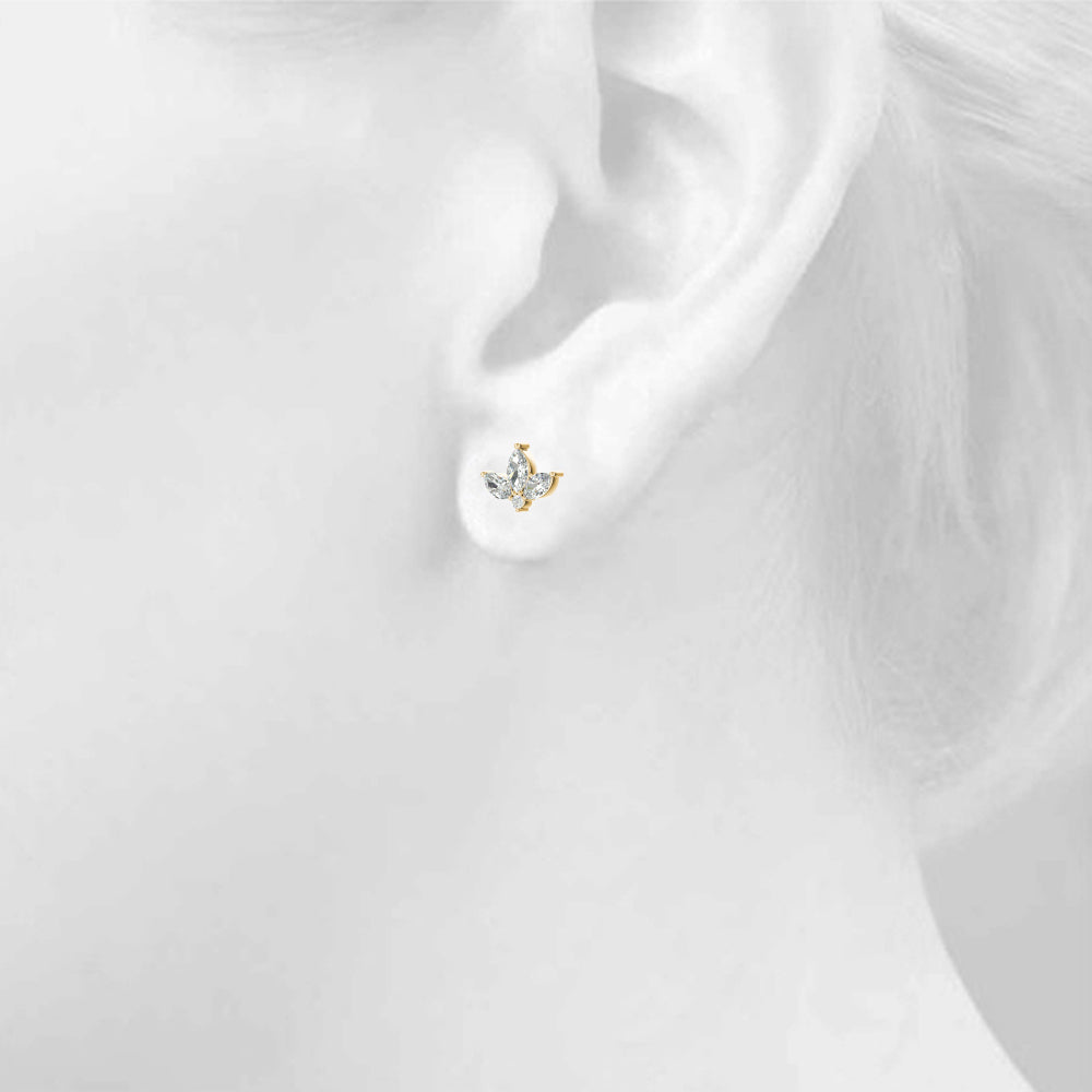 Floral cluster diamond stud earrings marquees