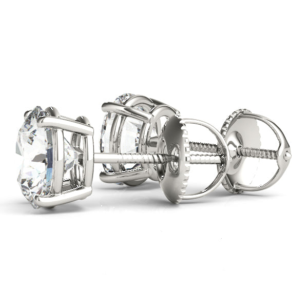 Round-cut lab-grown diamond stud earrings (0.50–6.00 CTW, F/VS2)