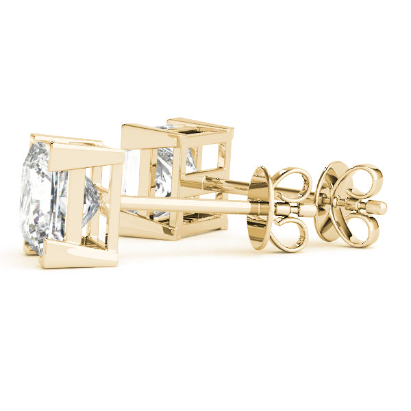 Princess-cut diamond stud earrings