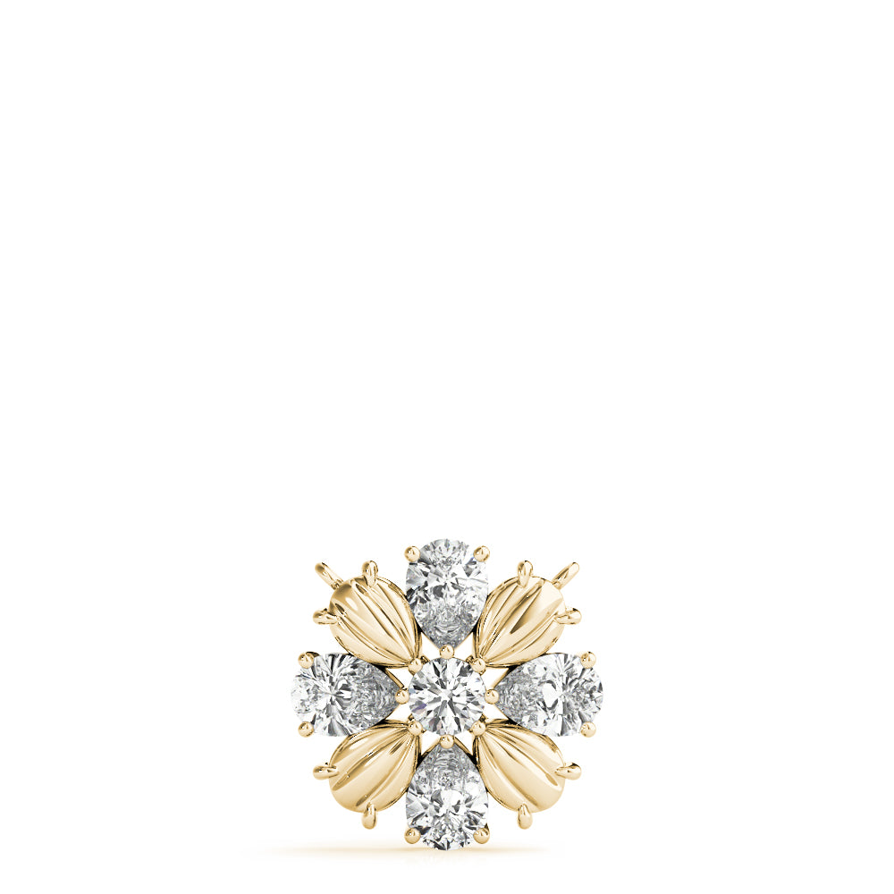 Floral Bloom Diamond Cluster Pendant Necklace (0.75 CTW, F/VS+ Lab-Grown Diamonds) – Round & Pear-Cut