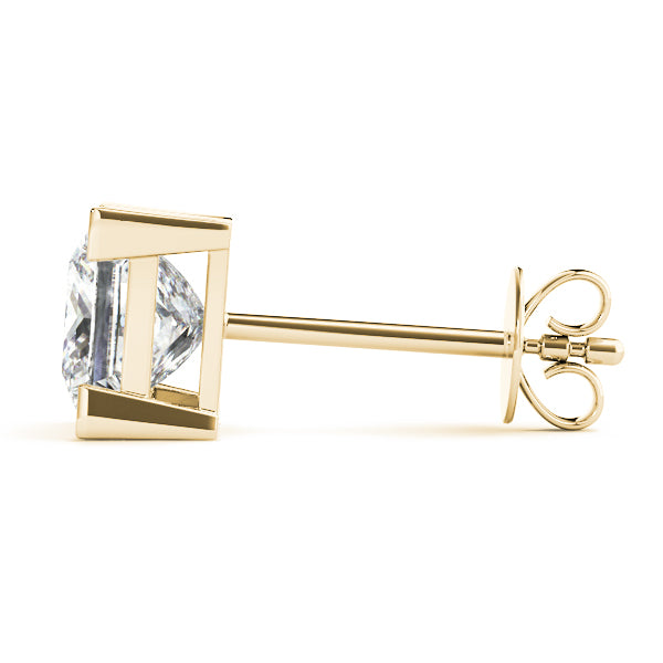 Princess-cut diamond stud earrings
