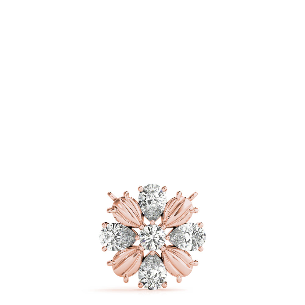 Floral Bloom Diamond Cluster Pendant Necklace (0.75 CTW, F/VS+ Lab-Grown Diamonds) – Round & Pear-Cut