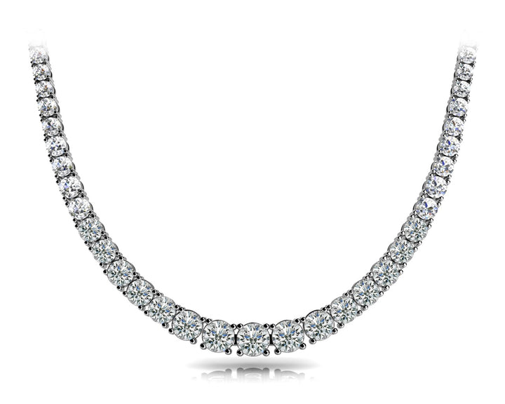 Graduated Lab-Grown Diamond Tennis Necklace (7–20 CTW, F/VS+) in 4-Prong Setting