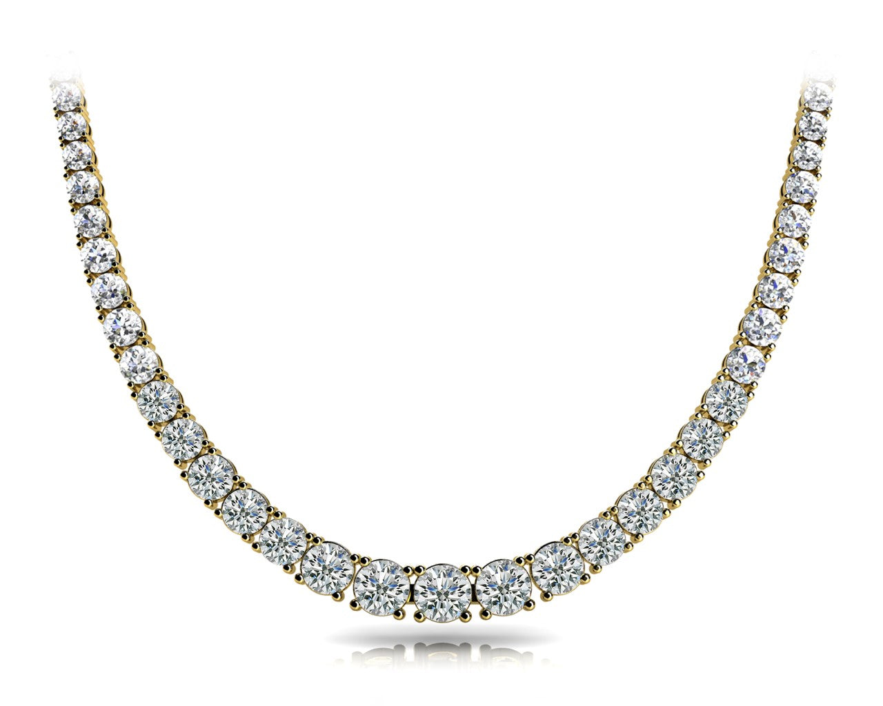 Graduated Lab-Grown Diamond Tennis Necklace (7–20 CTW, F/VS+) in 4-Prong Setting