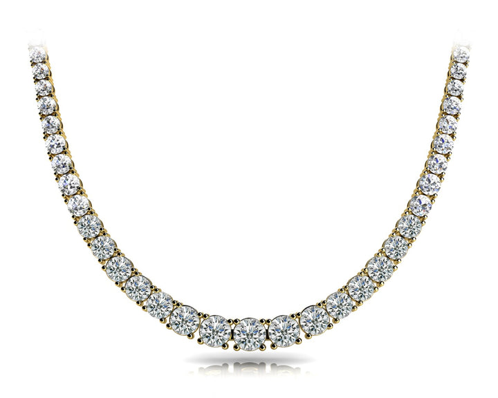 Graduated Lab-Grown Diamond Tennis Necklace (7–20 CTW, F/VS+) in 4-Prong Setting