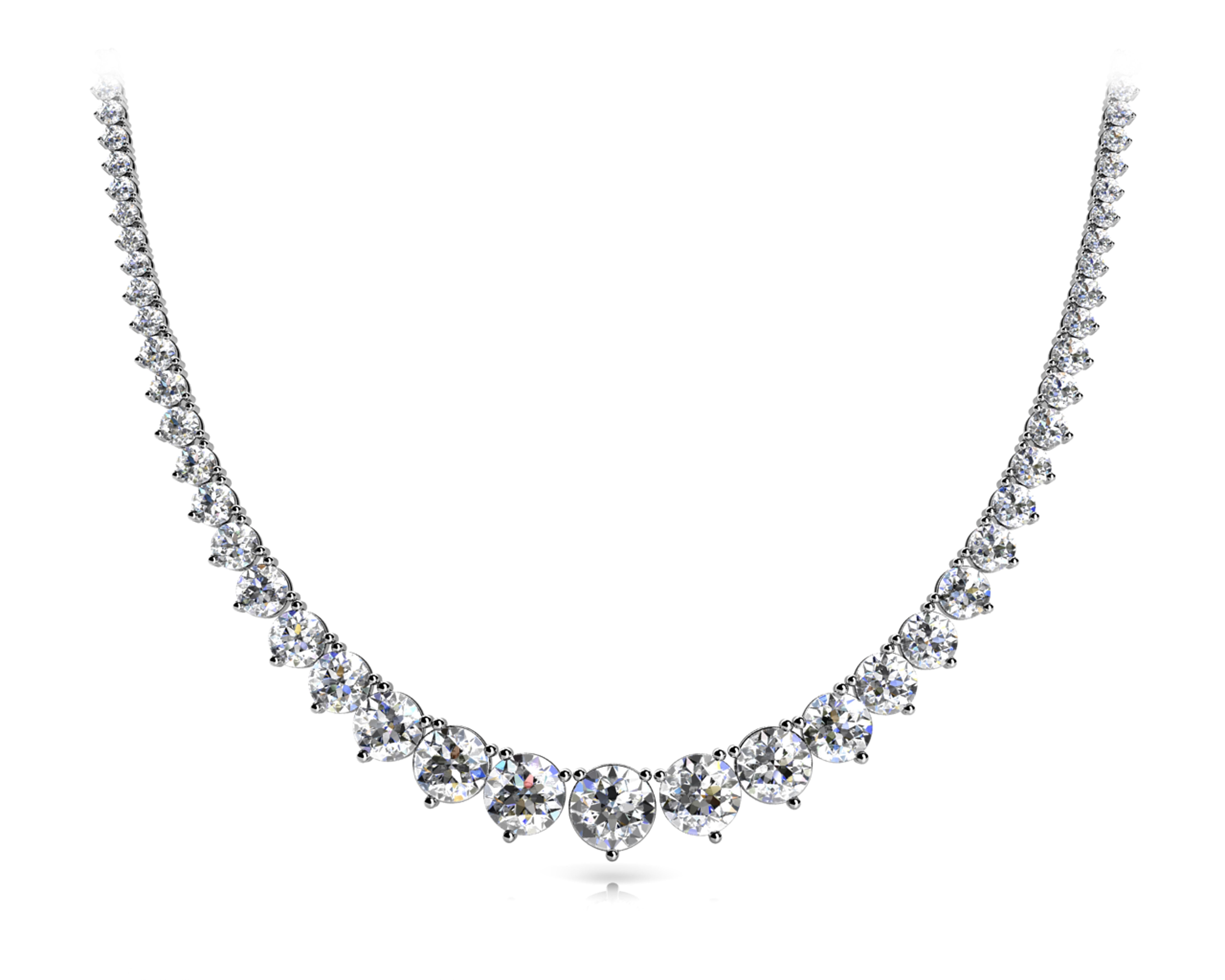 Graduated Lab-Grown Diamond Necklace (7–20 CTW, F/VS+) in 3-Prong Setting