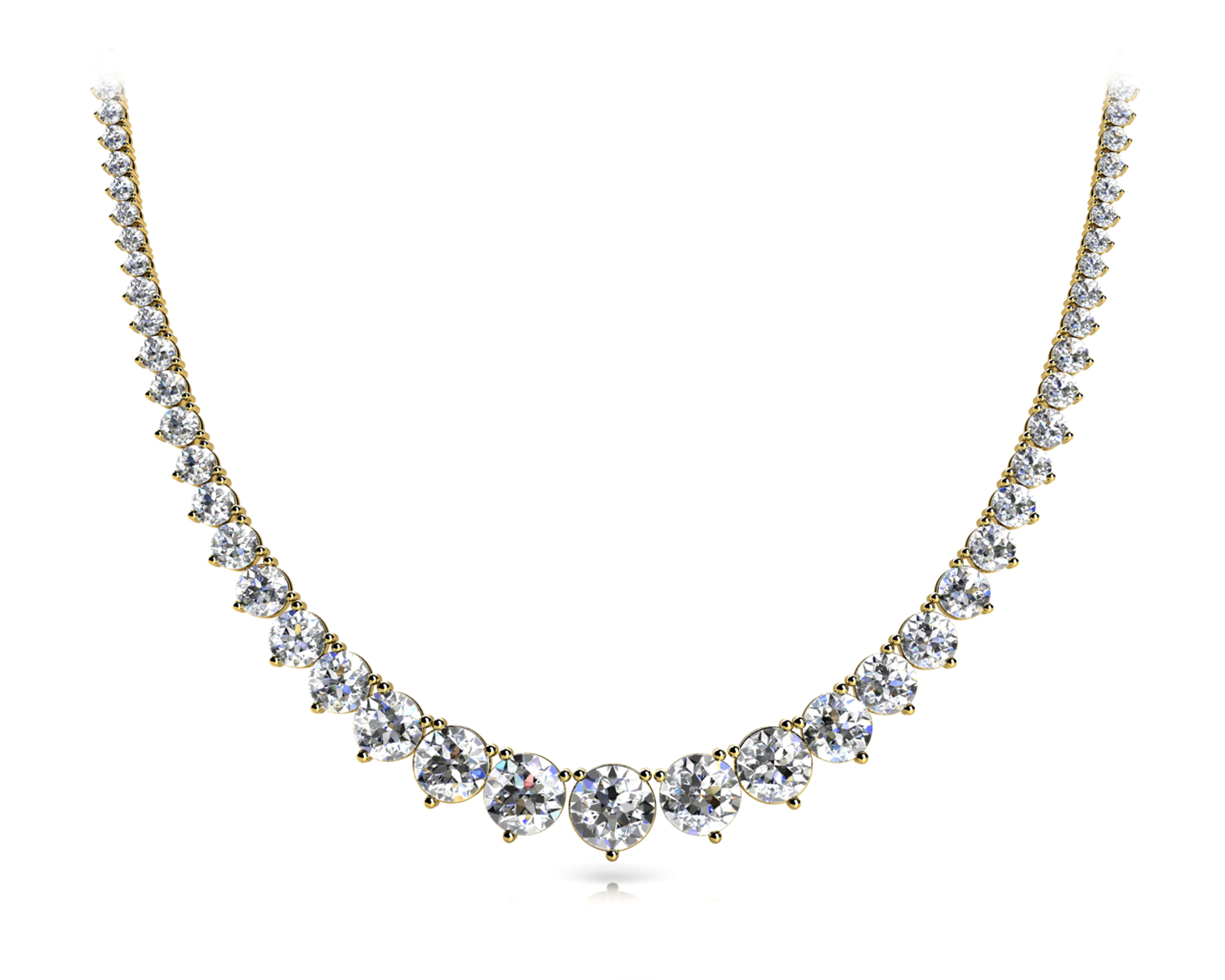 Graduated Lab-Grown Diamond Necklace (7–20 CTW, F/VS+) in 3-Prong Setting