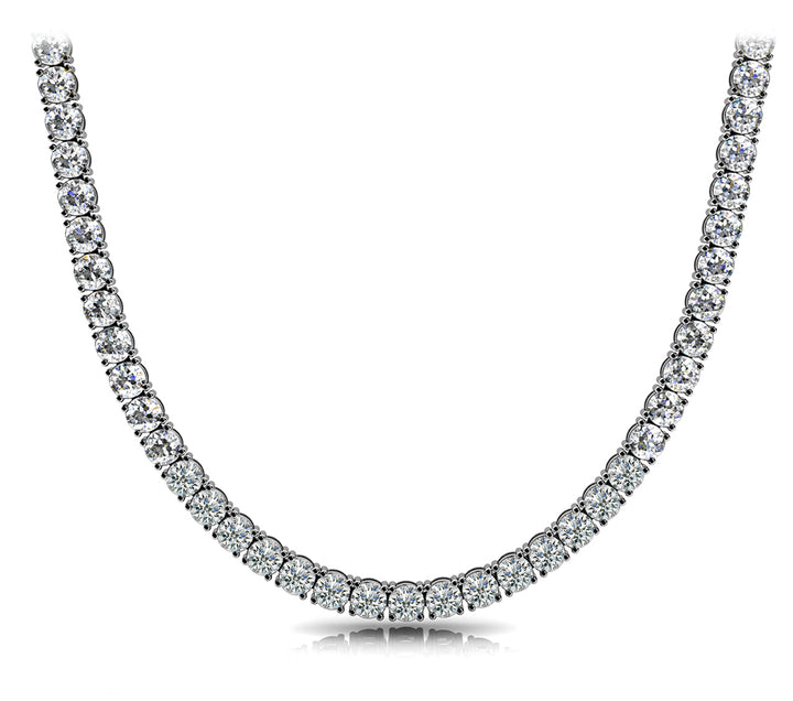 Diamond Tennis Necklace with Round Lab-Grown Diamonds in Four Prong Setting (5.00–30.00 CTW, F+/VS1+)