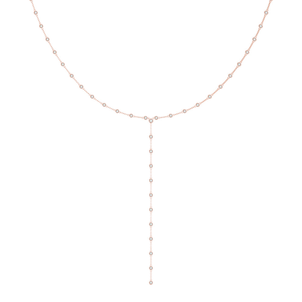 Bezel-Set Diamond Lariat Necklace (2.625 CTW, F/VS+) with Lab-Grown Round Diamonds