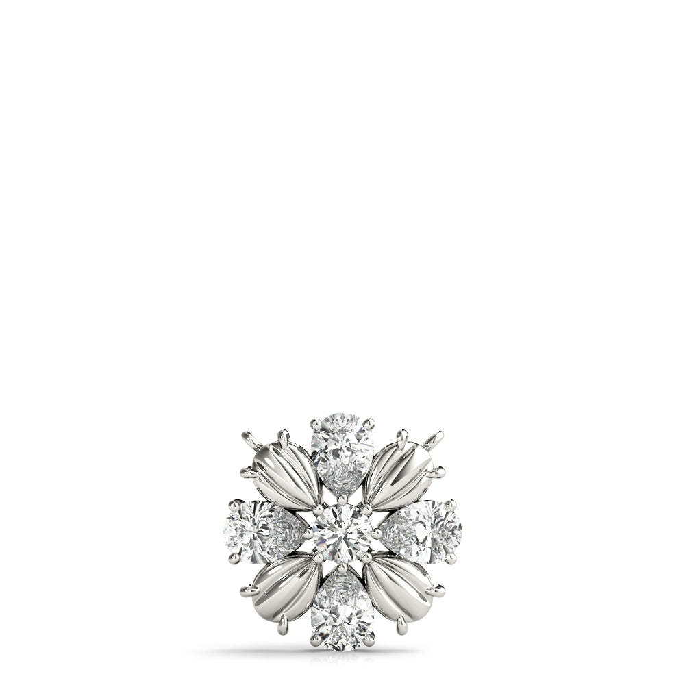 Floral Bloom Diamond Cluster Pendant Necklace (0.75 CTW, F/VS+ Lab-Grown Diamonds) – Round & Pear-Cut