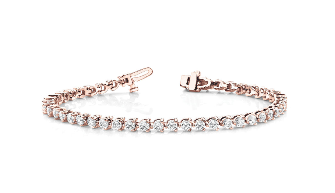 3-prong diamond tennis bracelet