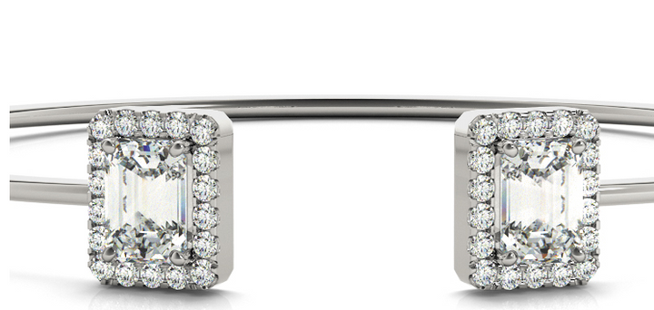 Bypass Diamond Cuff with Emerald-Cut Halos (2.33 CTW, Lab-Grown F/VS)