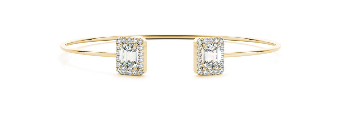 Bypass Diamond Cuff with Emerald-Cut Halos (2.33 CTW, Lab-Grown F/VS)