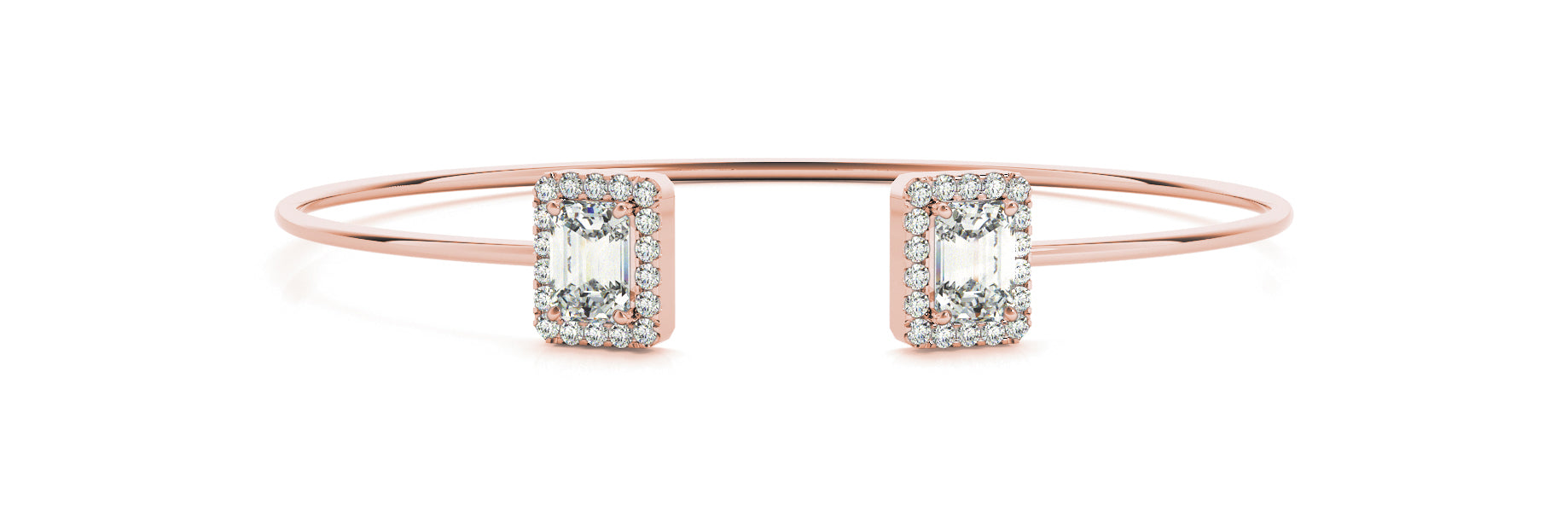 Bypass Diamond Cuff with Emerald-Cut Halos (2.33 CTW, Lab-Grown F/VS)
