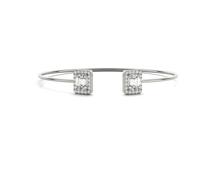 Bypass Diamond Cuff with Emerald-Cut Halos (2.33 CTW, Lab-Grown F/VS)