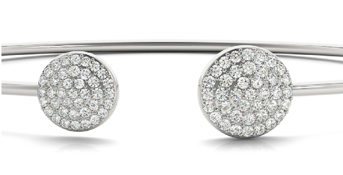 Open Diamond Bangle with Cluster End Caps (0.50 CTW, Natural SI/G–H)