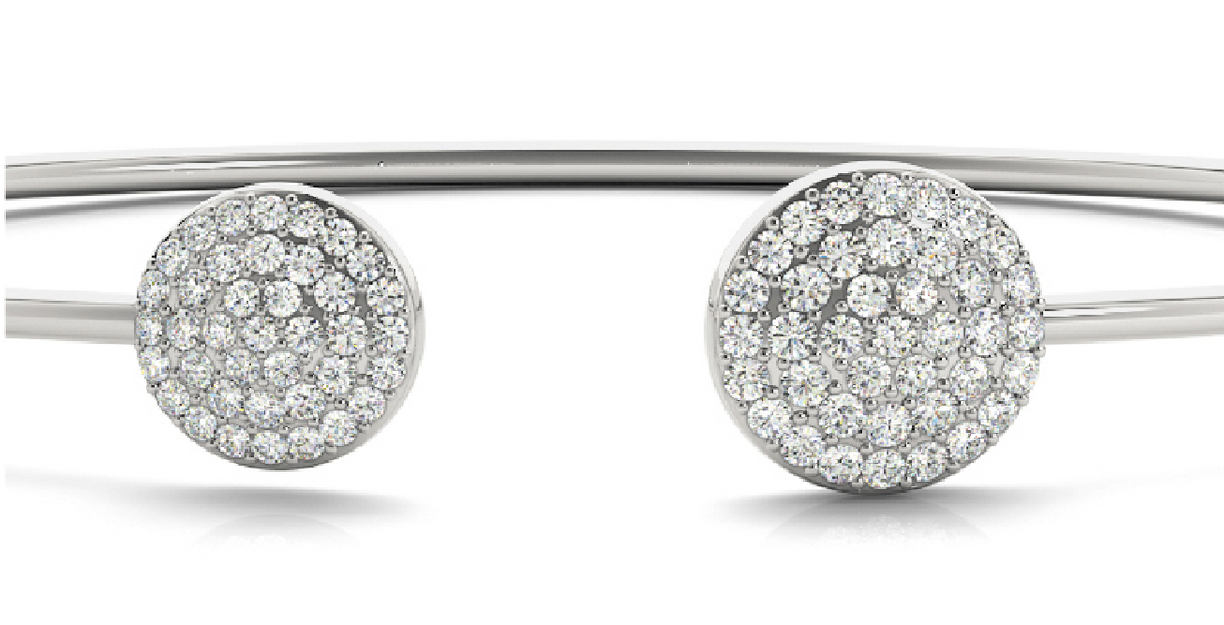 Open Diamond Bangle with Cluster End Caps (0.50 CTW, Natural SI/G–H)