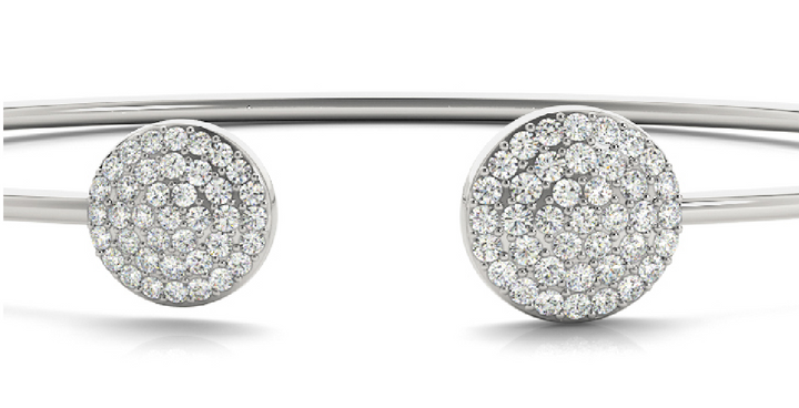 Open Diamond Bangle with Cluster End Caps (0.50 CTW, Natural SI/G–H)