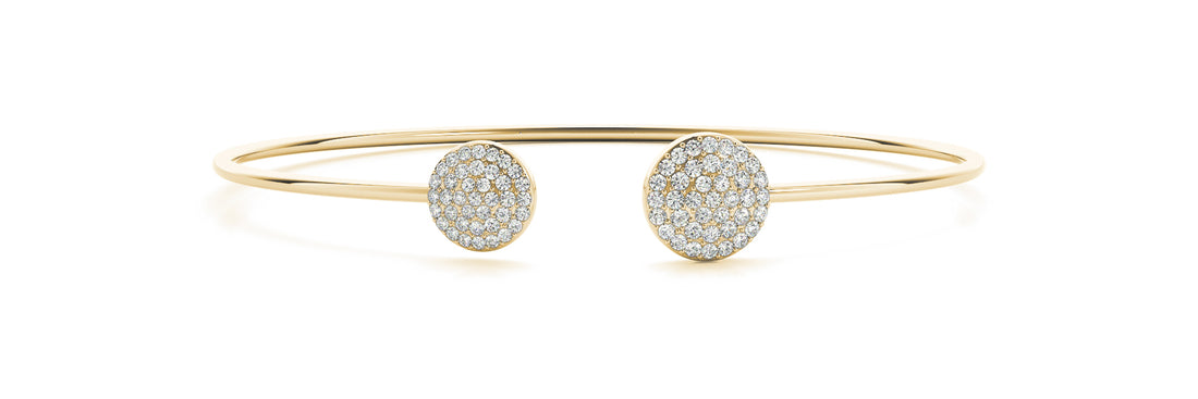 Open Diamond Bangle with Cluster Ends