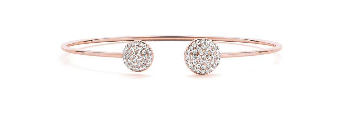 Open Diamond Bangle with Cluster End Caps (0.50 CTW, Natural SI/G–H)
