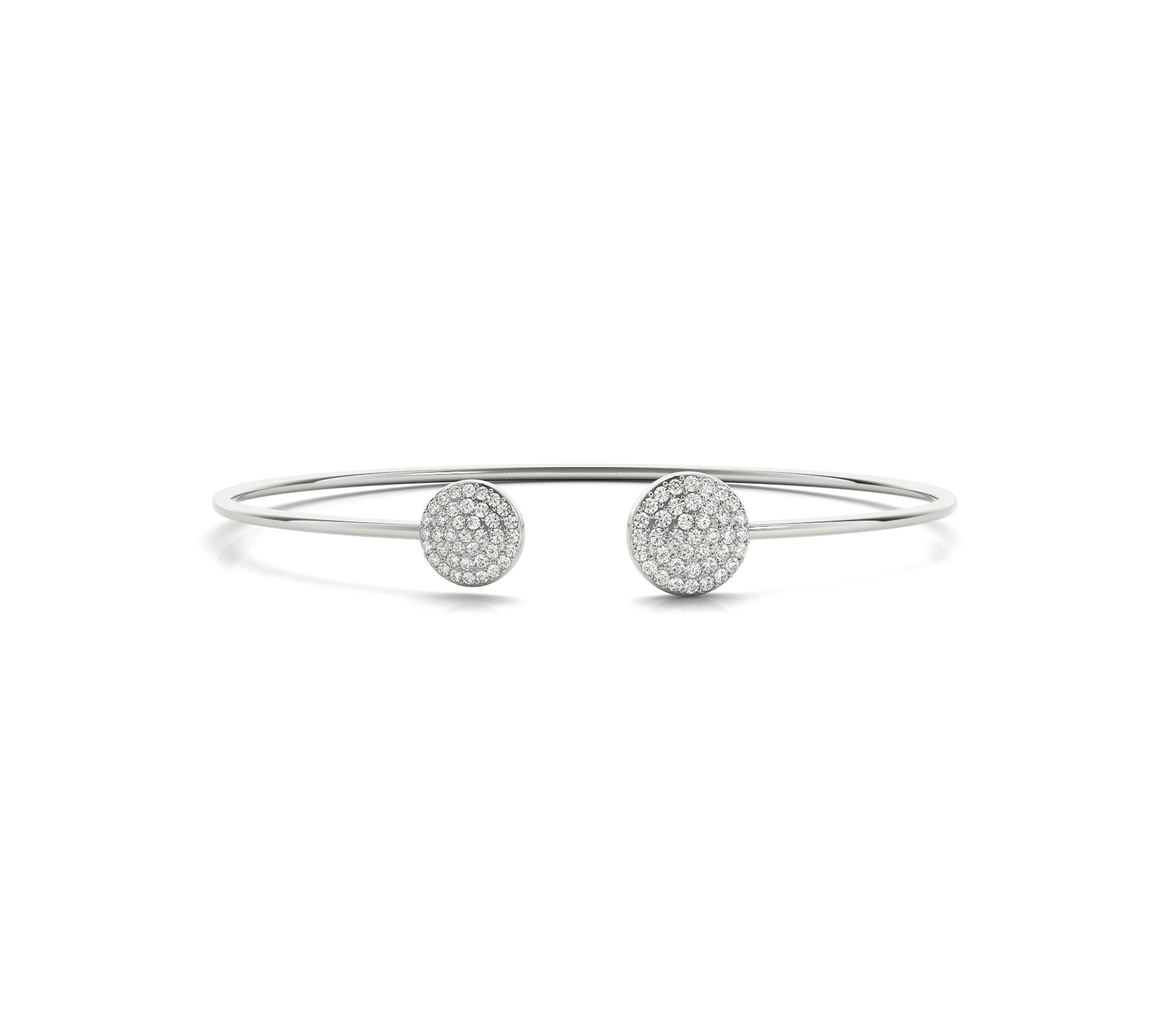 Open Diamond Bangle with Cluster Ends