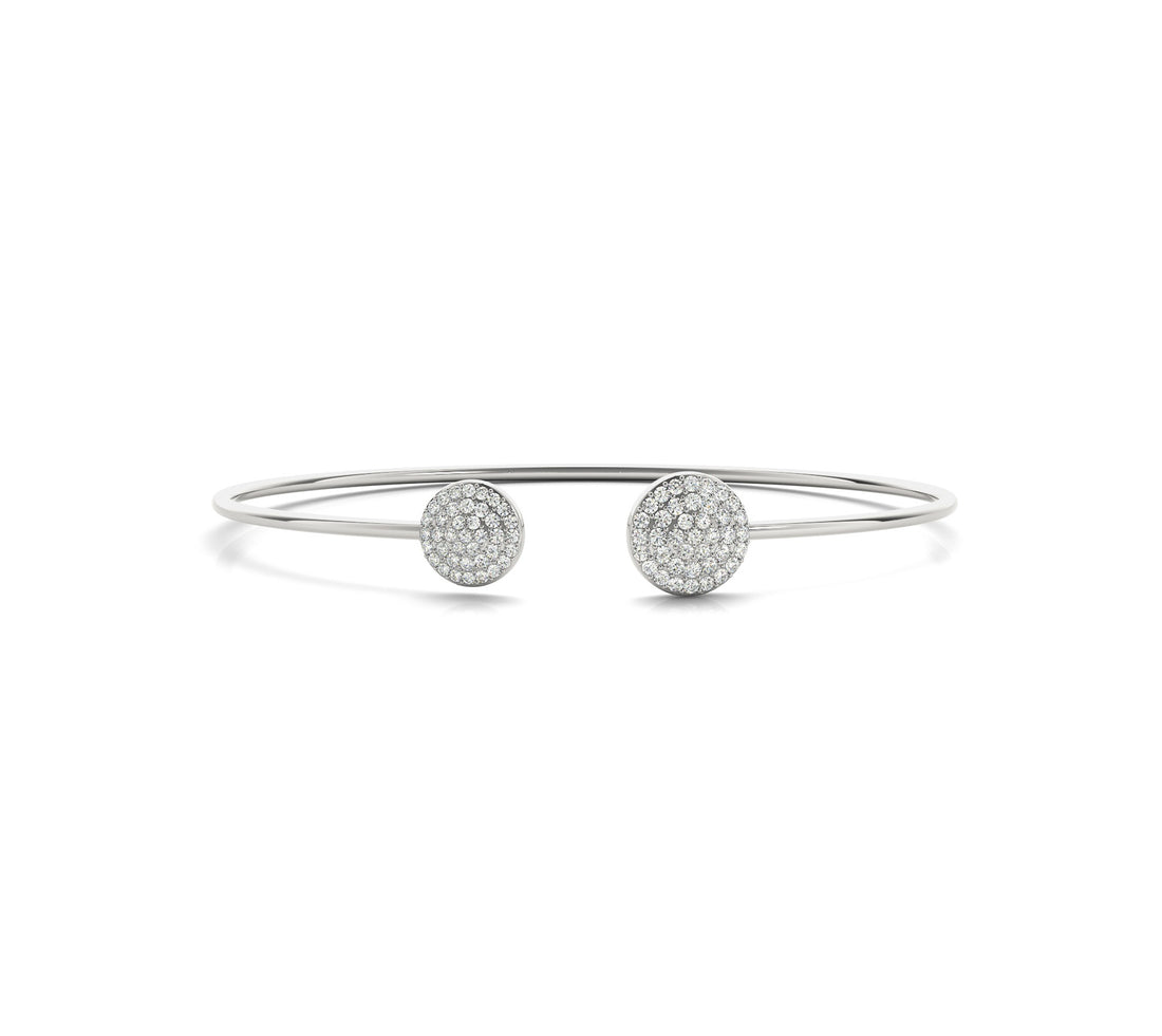 Open Diamond Bangle with Cluster Ends