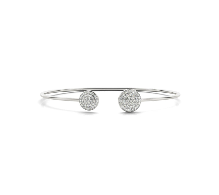 Open Diamond Bangle with Cluster Ends