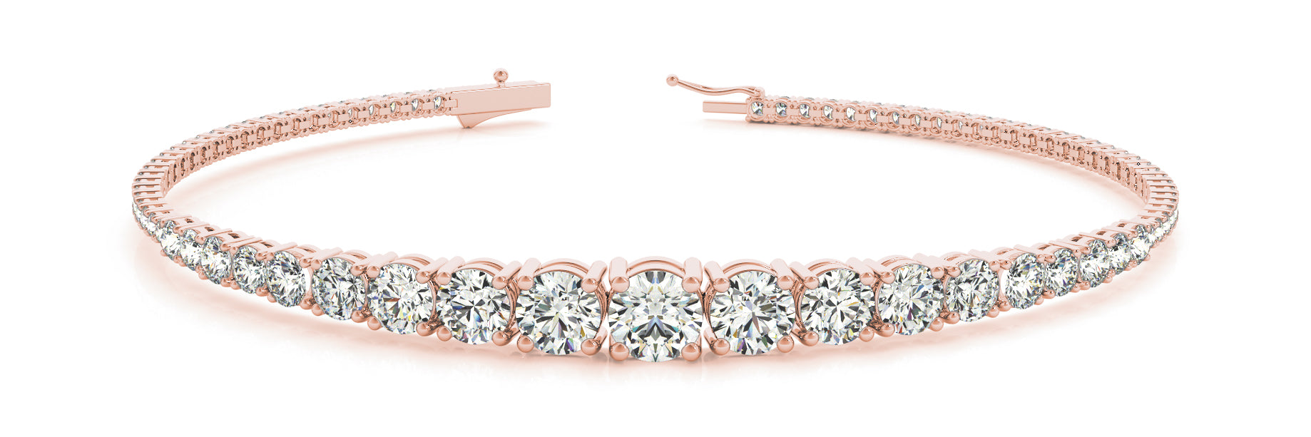Graduated diamond tennis bracelet
