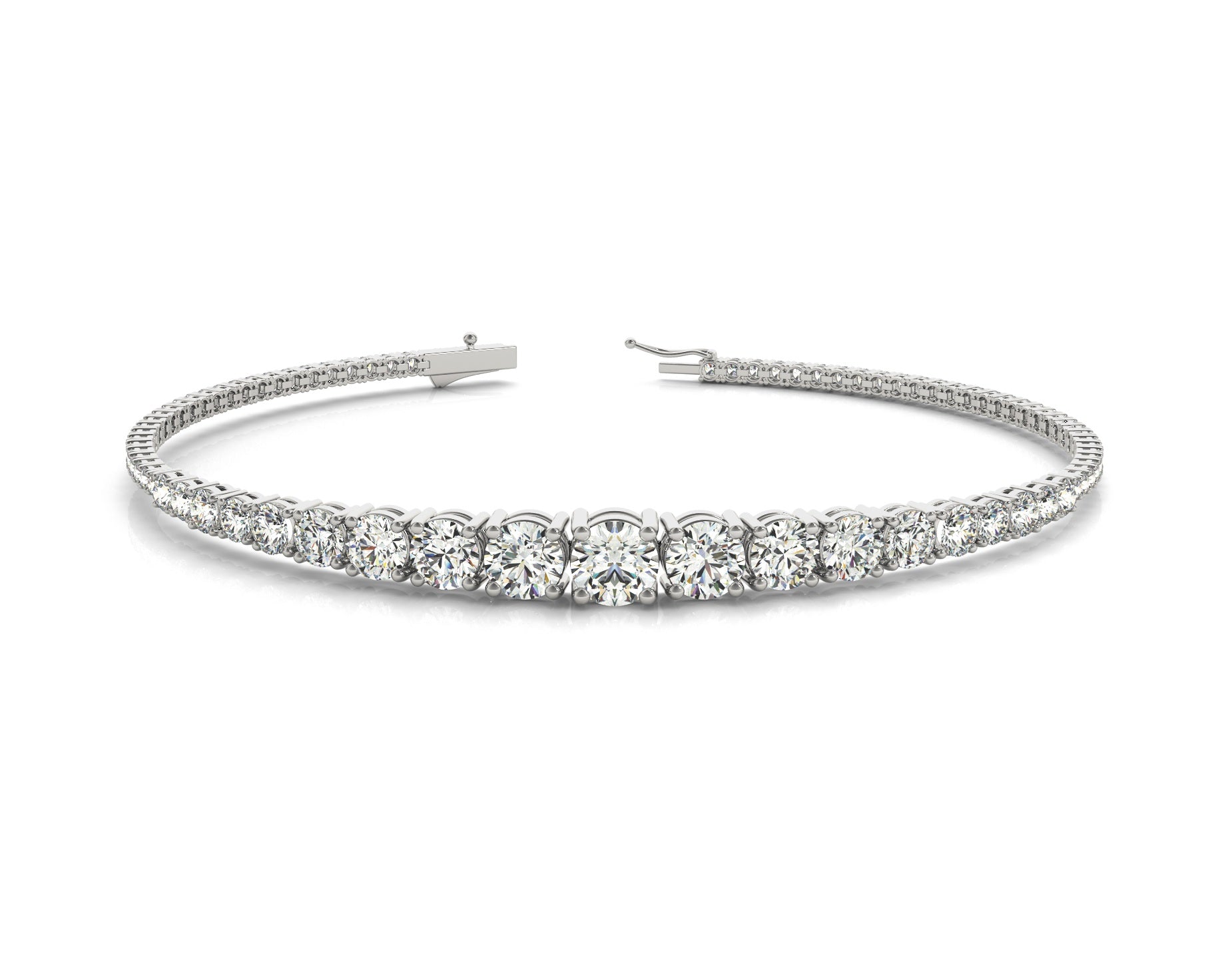 Graduated diamond tennis bracelet
