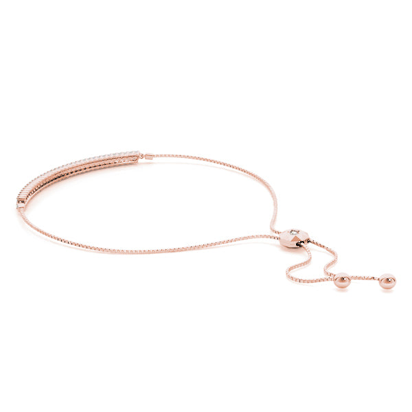 Adjustable two-row diamond bar bracelet