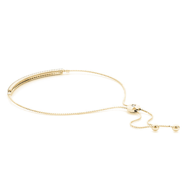 Adjustable two-row diamond bar bracelet
