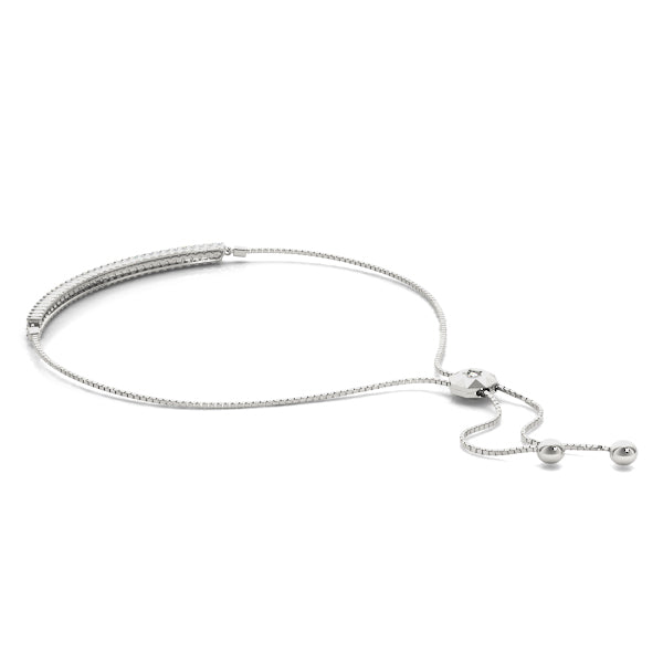 Adjustable two-row diamond bar bracelet