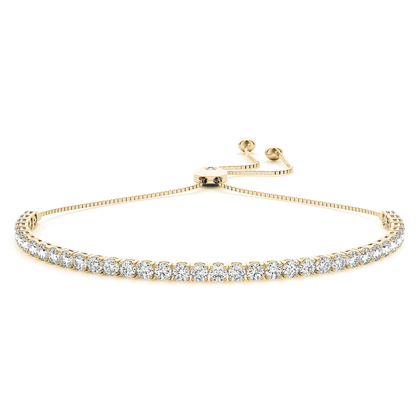 Adjustable diamond tennis bracelets Bolo Clasp
