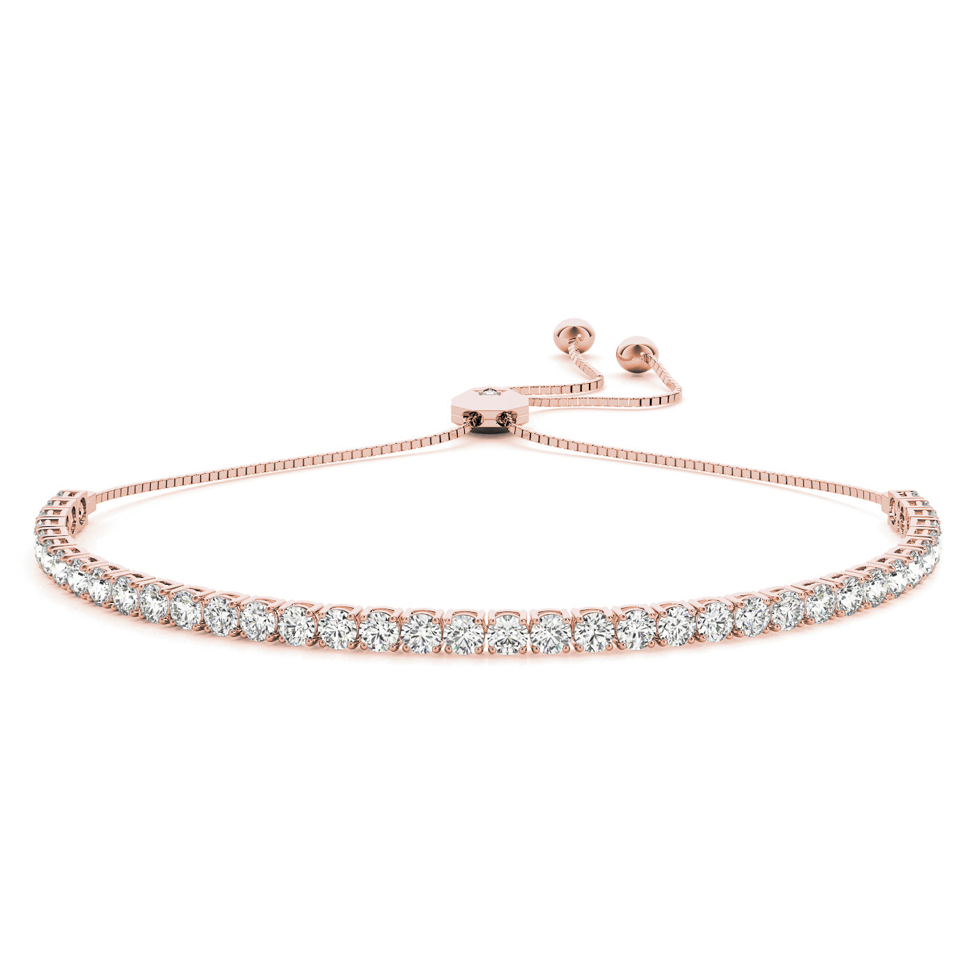 Adjustable diamond tennis bracelets Bolo Clasp