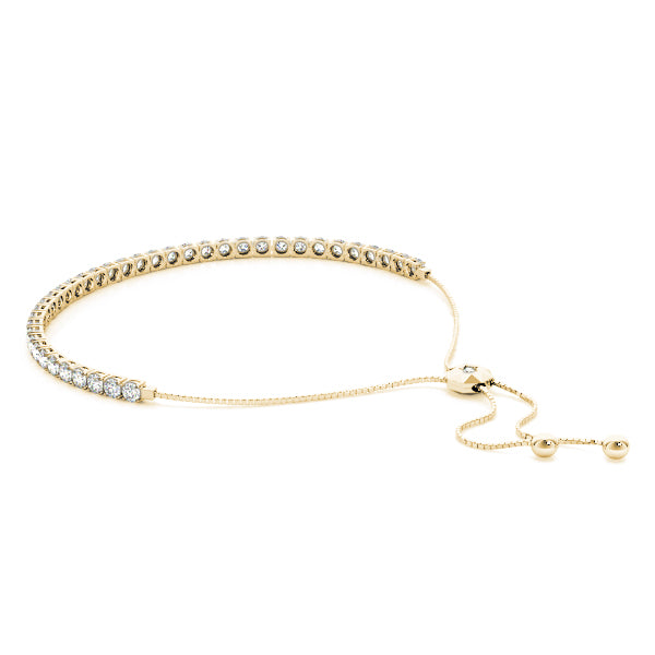 Adjustable diamond tennis bracelets Bolo Clasp