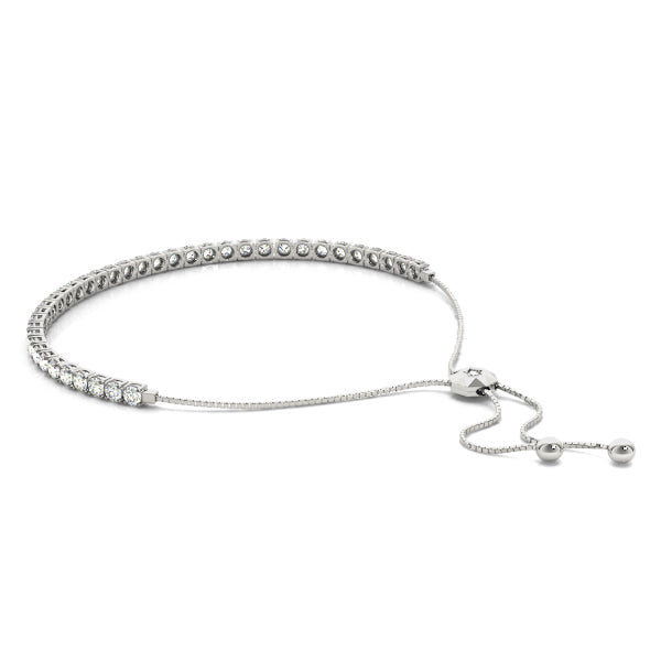 Adjustable diamond tennis bracelets Bolo Clasp