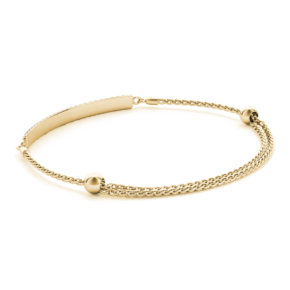 Three-row diamond bar bracelet