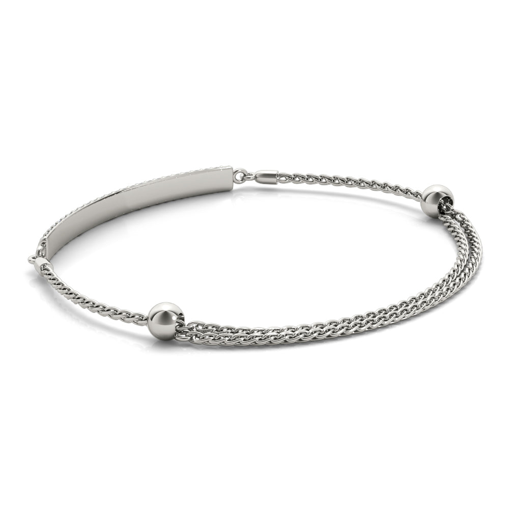 Three-row diamond bar bracelet
