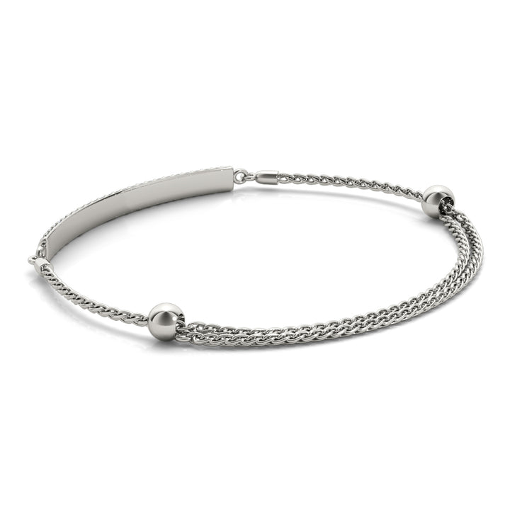 Three-row diamond bar bracelet