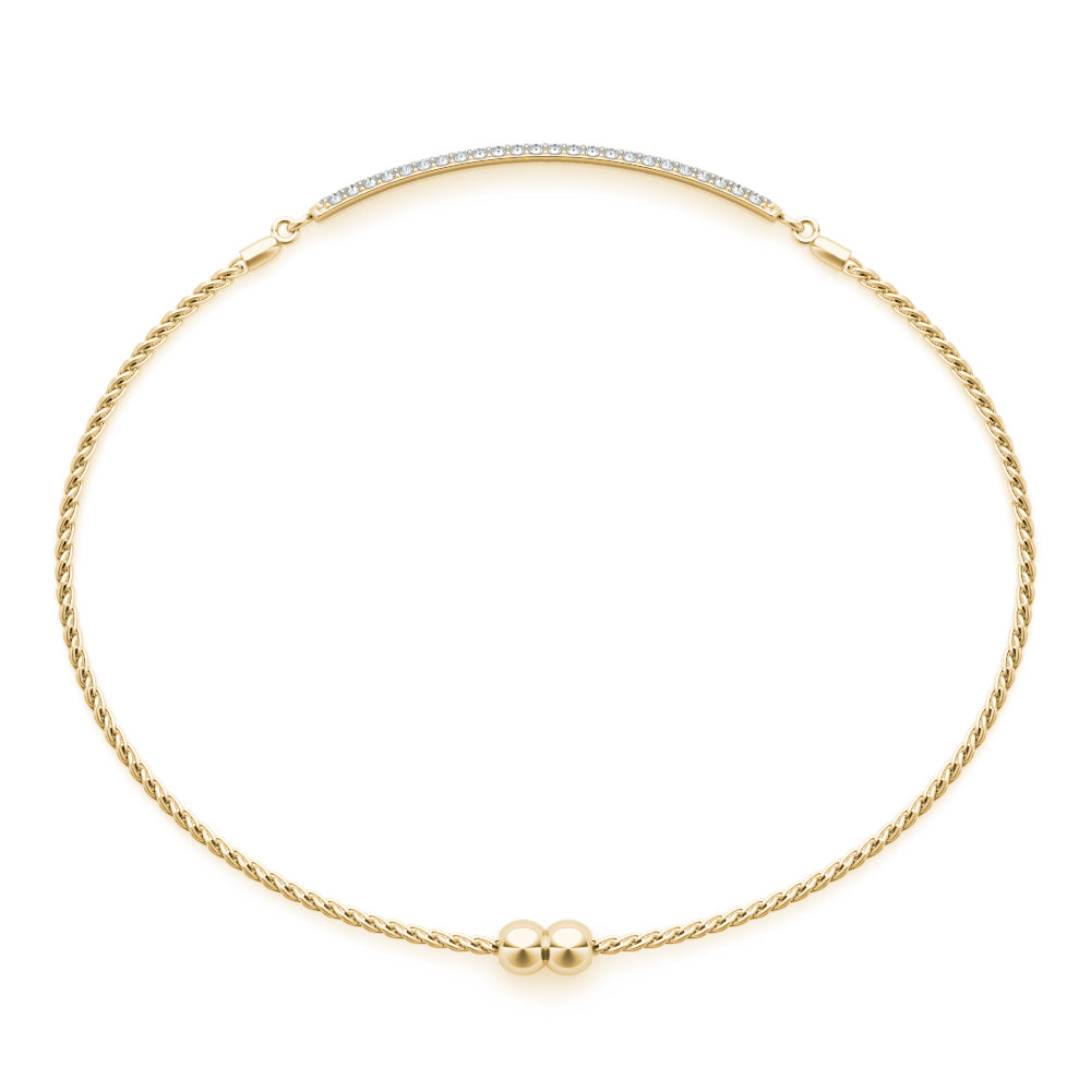 Three-row diamond bar bracelet
