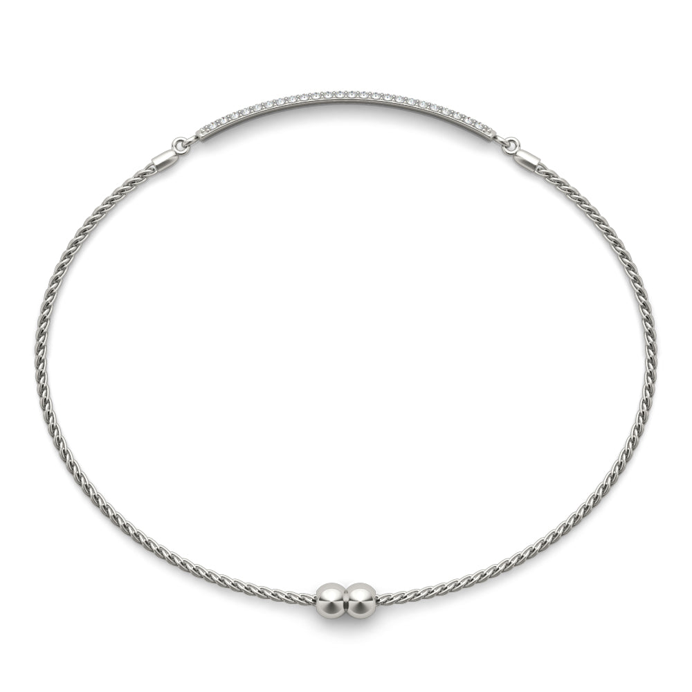 Three-row diamond bar bracelet