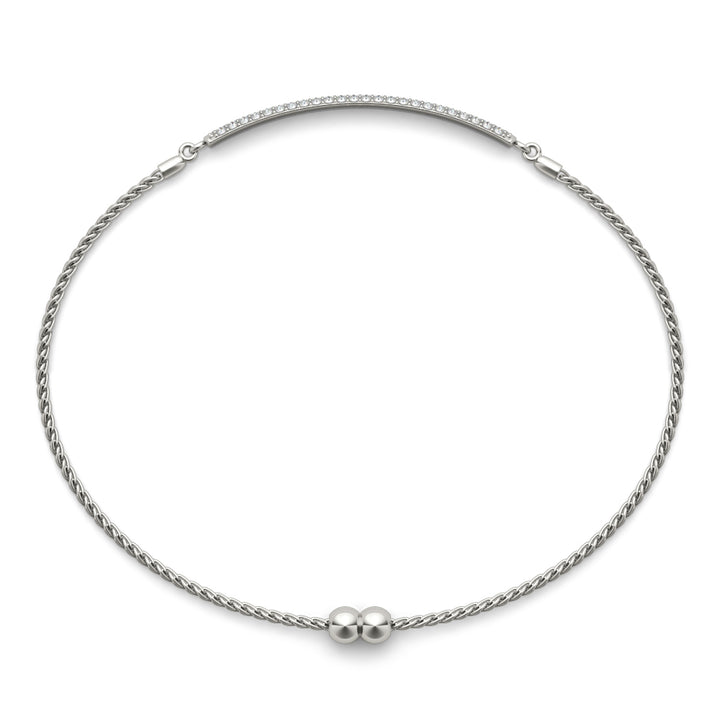 Three-row diamond bar bracelet