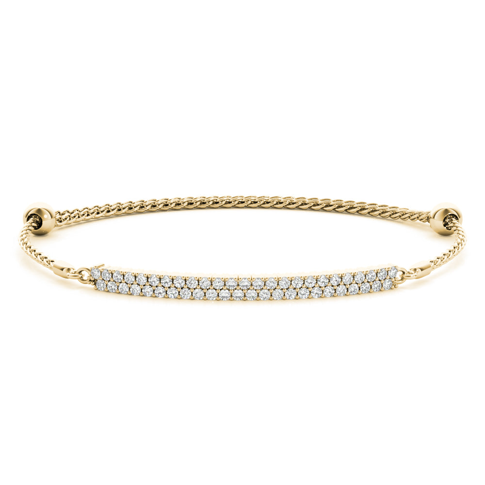 Adjustable rope chain Two Row diamond bracelet