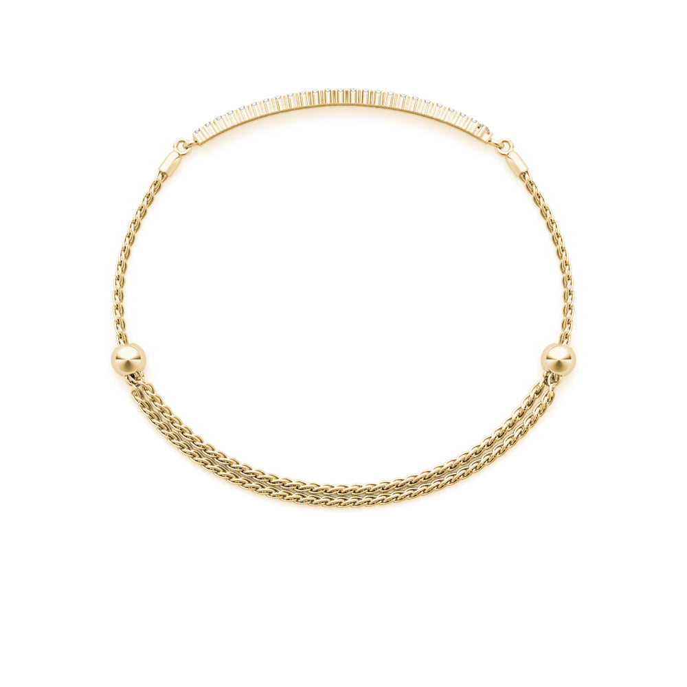 Adjustable rope chain Two Row diamond bracelet