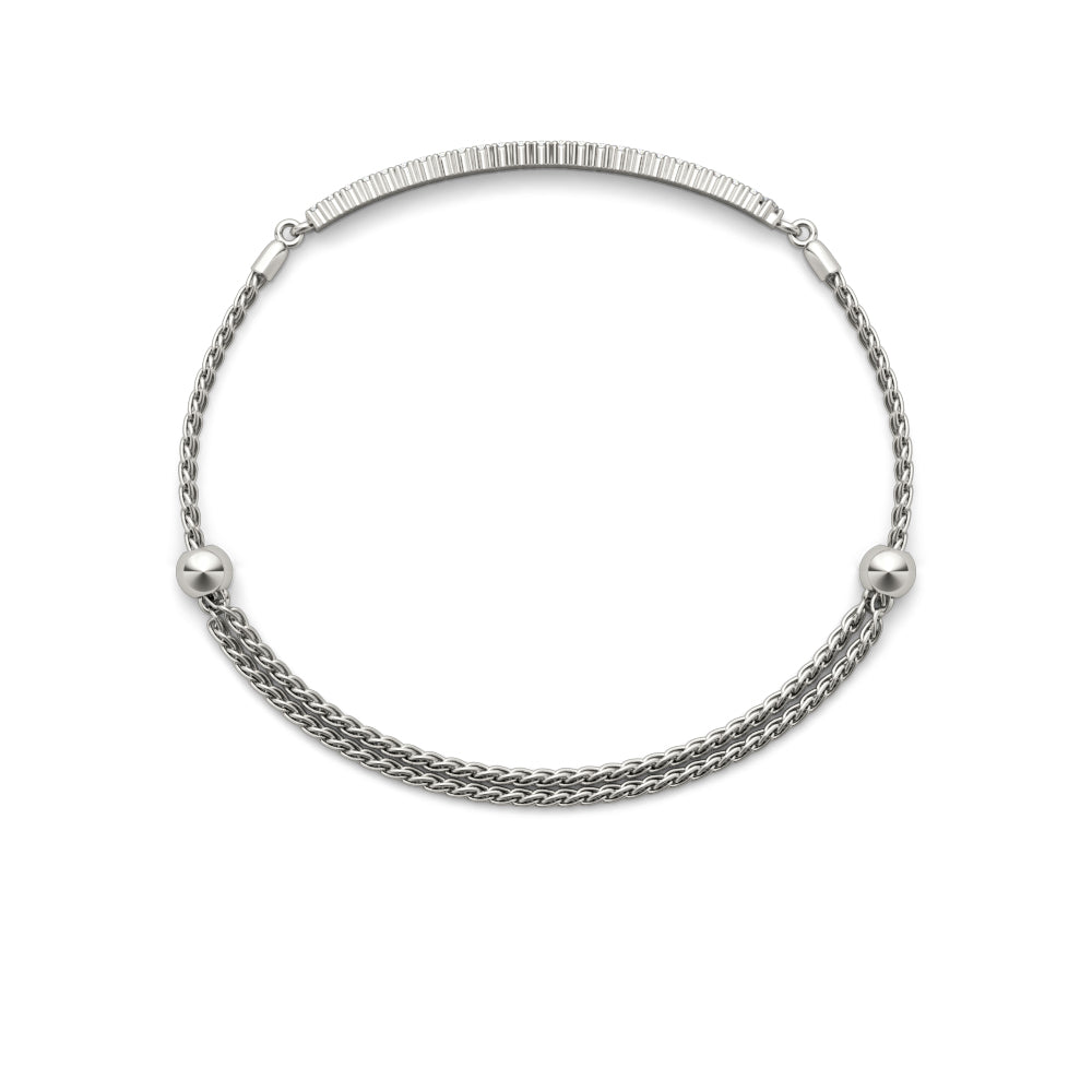 Adjustable rope chain Two Row diamond bracelet