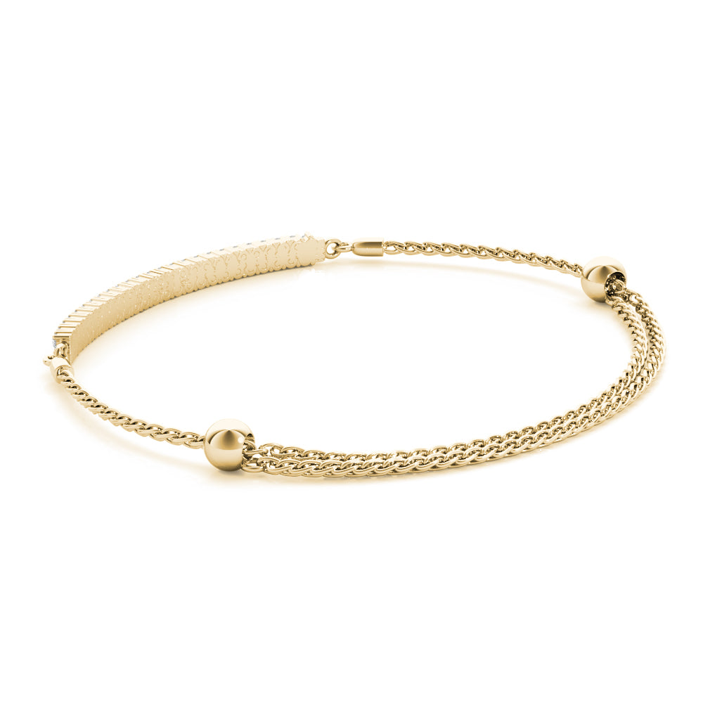 Adjustable rope chain Two Row diamond bracelet